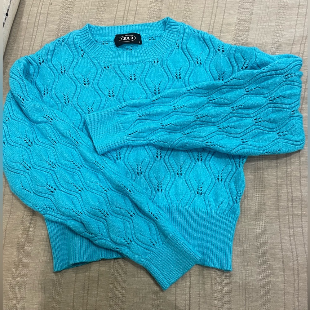 BLUE CROPPED SWEATER